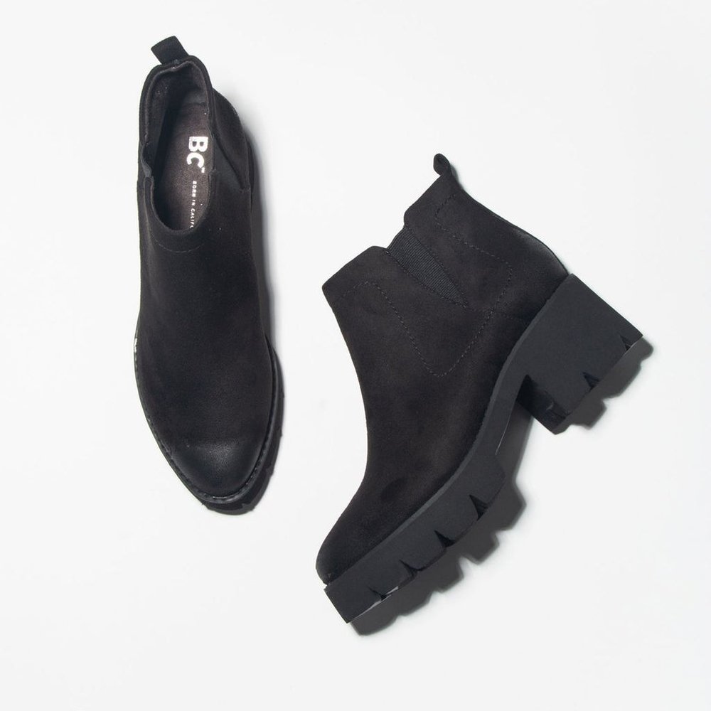 BC Footwear Fight for Your Right Black Ankle Platform Boots (Vegan!!)